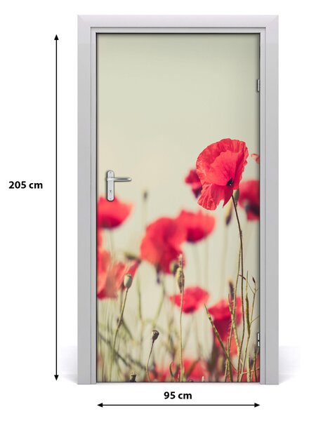 Autocolante pentru usi wildflowers maci