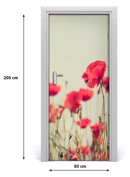 Autocolante pentru usi wildflowers maci