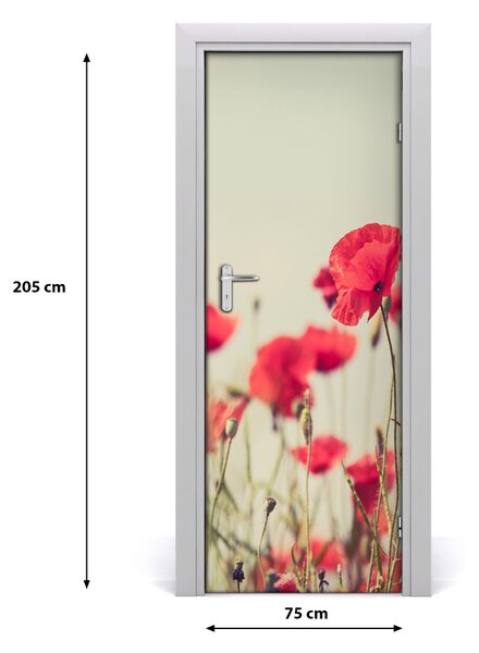 Autocolante pentru usi wildflowers maci