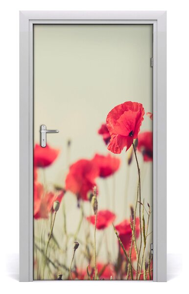 Autocolante pentru usi wildflowers maci