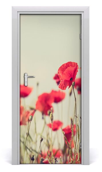 Autocolante pentru usi wildflowers maci