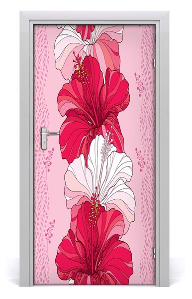 Autocolante pentru usi Furnir adeziv imagini de fundal ușă Hibiscus