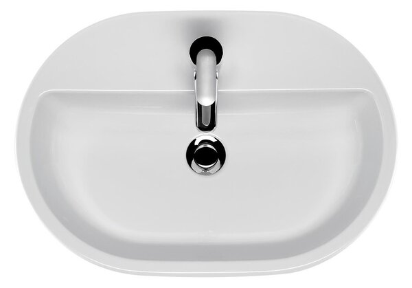 Cutie ovala Cersanit Caspia, chiuveta blat 60 x 42 cm, alb, K11-0099
