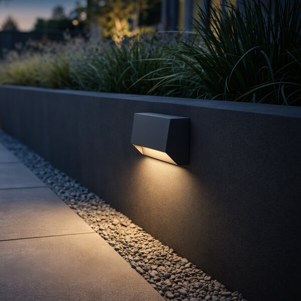 Lampa de perete exterioară modernă gri închis cu LED IP65 - Sandstone 2