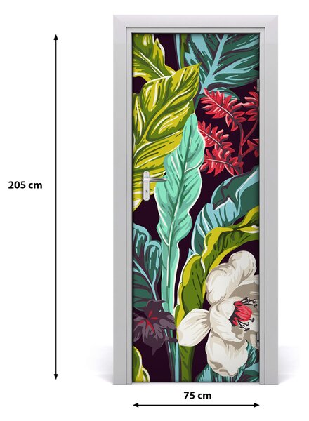Autocolante pentru usi flori tropicale