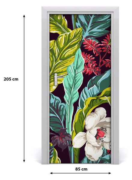 Autocolante pentru usi flori tropicale