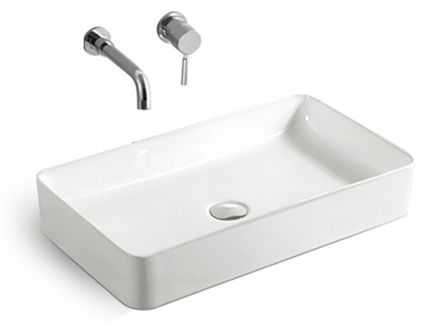 Erga Barbara, chiuveta blat 600x370x130 mm, alb lucios, ERG-V03-YT-060-WH