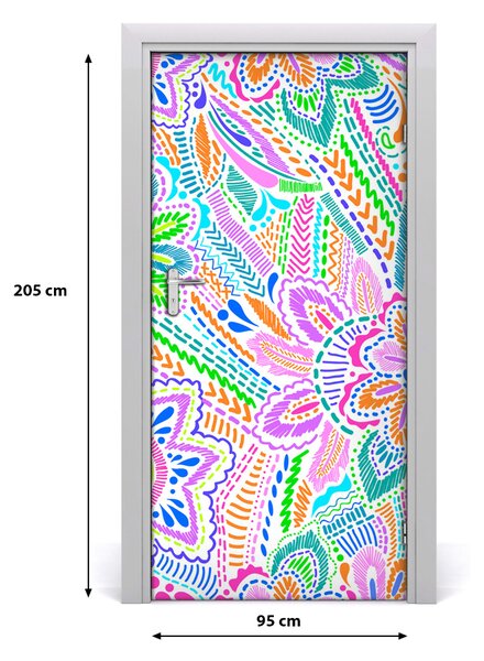 Autocolante pentru usi model floral