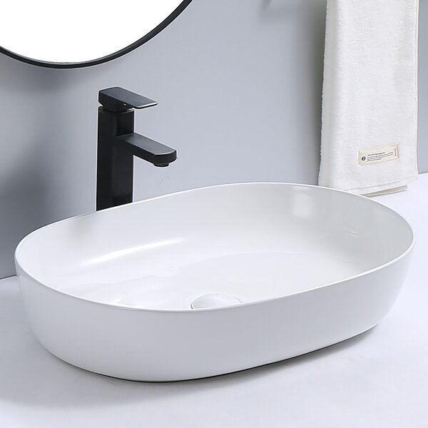 Erga Emmeline, chiuveta blat 600x400x135 mm, alb lucios, ERG-V03-9487C-WH
