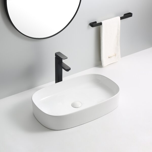 Erga Luella, chiuveta blat 610x375x120 mm, alb lucios, ERG-V03-9612-WH