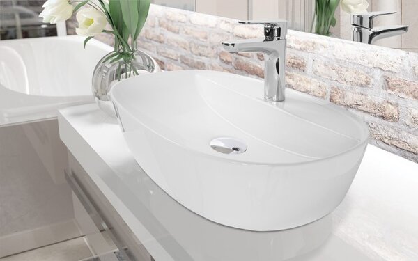 Invena Corso, chiuveta blat 50x38x12 cm, alb, INV-CE-42-001-C