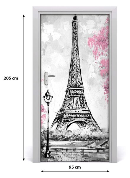 Autocolante pentru usi usa autoadeziv Turnul Eiffel