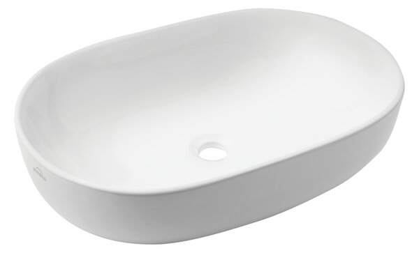 Invena Teja, chiuveta blat 600x420x145 mm, alb lucios, INV-CE-09-001-C