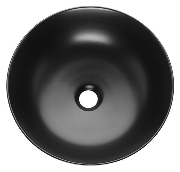 Invena Tinos, chiuveta blat ceramica 39,5x39,5x13,5 cm, negru mat, INV-CE-43-005-C