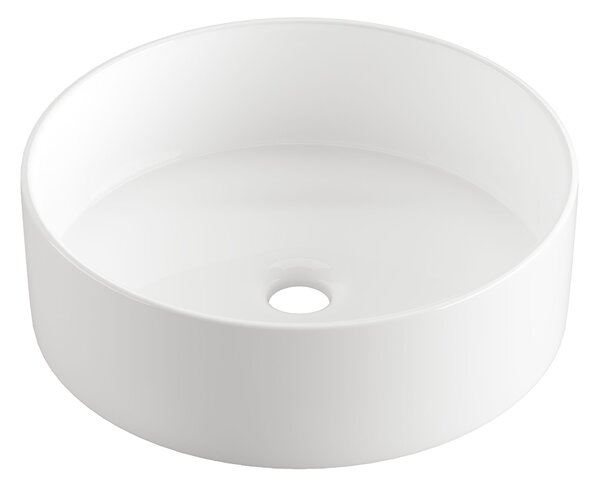 Invena Limnos, chiuveta rotunda pe blat 36x36x13 cm, alb, INV-CE-59-001-W