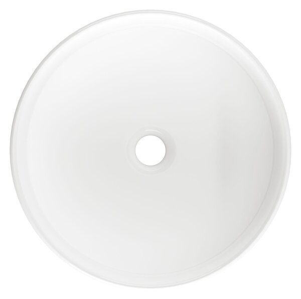 Invena Limnos, chiuveta rotunda pe blat 36x36x13 cm, alb, INV-CE-59-001-W