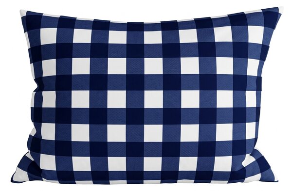 Husa pentru perna din microfibra NAVY GINGHAM 70x90 cm, albastru-alb