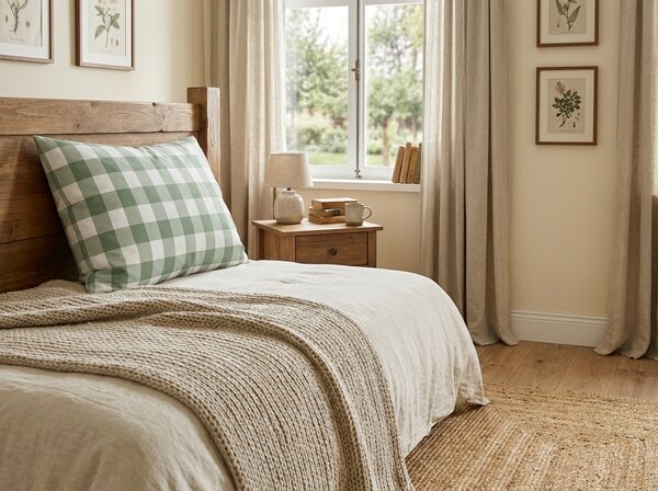 Husa de perna din microfibra COUNTRY CHECK 70x90 cm, verde-gri
