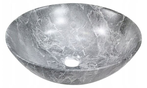 Invena Tinos, chiuveta blat 395x395x135 mm, imitatie piatra-marmura, INV-CE-43-707-C