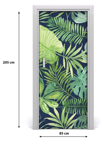 Autocolante pentru usi frunze tropicale