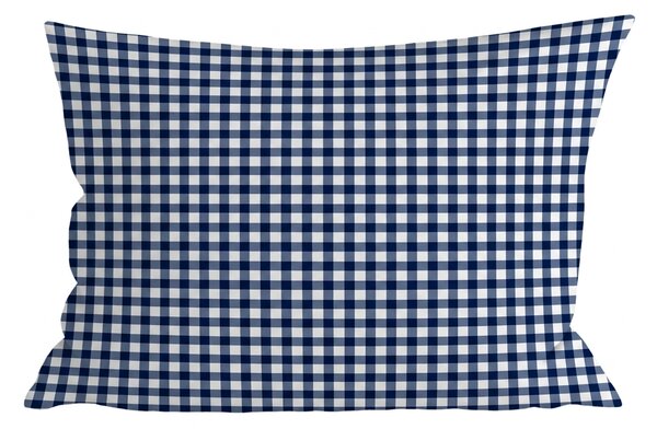 Husa pentru perna din microfibra NAVY GINGHAM 70x90 cm, albastru-alb