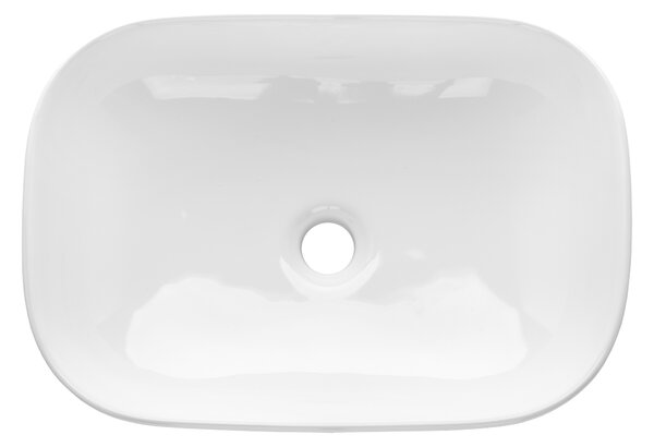 Invena Vitoria, chiuveta blat ceramica 455x320x135 mm, alb lucios, INV-CE-48-001-W