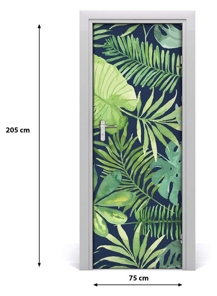 Autocolante pentru usi frunze tropicale