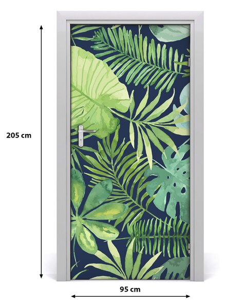 Autocolante pentru usi frunze tropicale