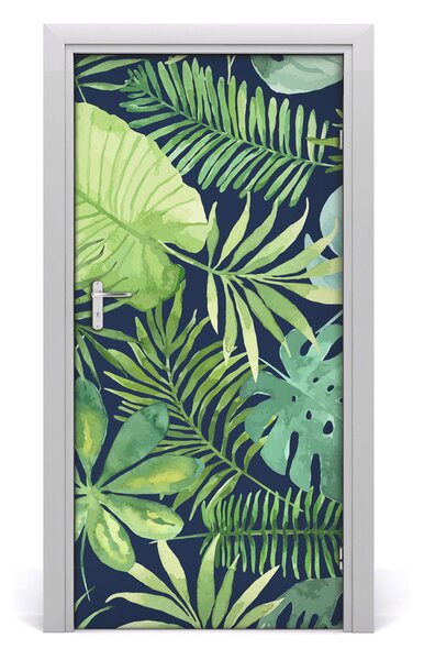 Autocolante pentru usi frunze tropicale