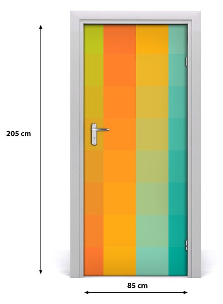 Autocolante pentru usi pătrate colorate
