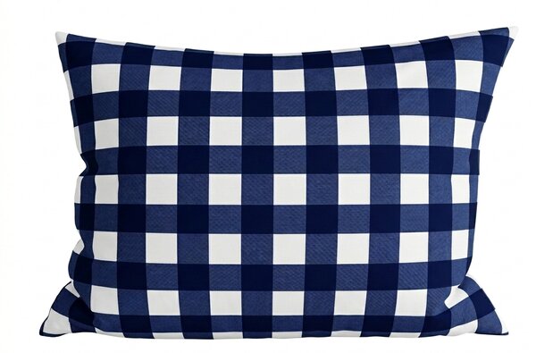 Husa de perna din microfibra NAVY GINGHAM 50x70 cm, albastru-alb