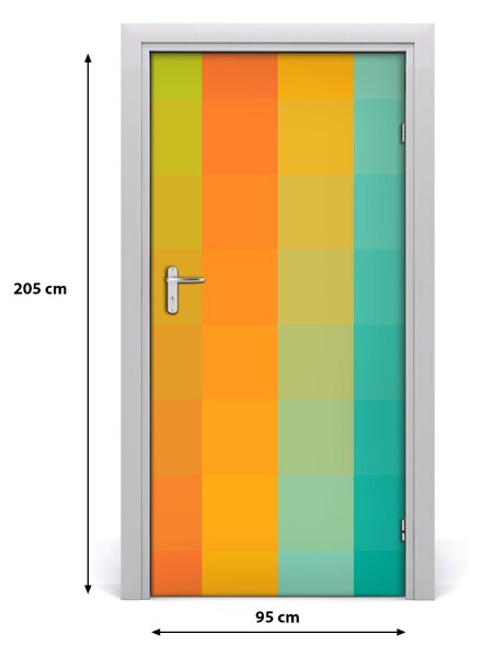 Autocolante pentru usi pătrate colorate