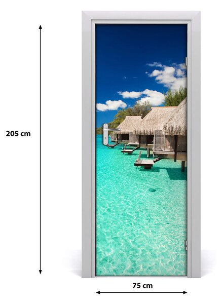 Autocolante pentru usi Insula tropicala