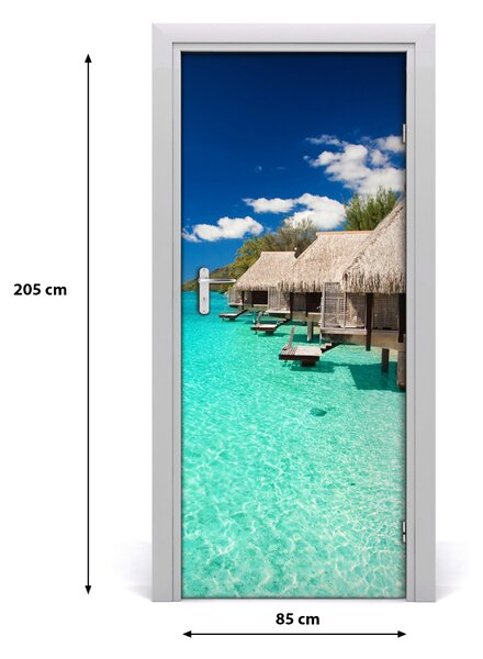 Autocolante pentru usi Insula tropicala