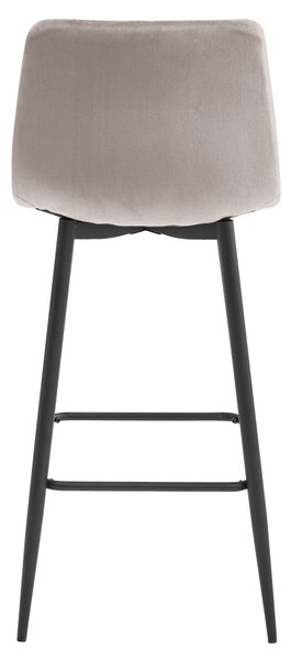 Scaun de bar ARCETO VELVET cu picioare negre, bej