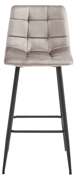 Scaun de bar ARCETO VELVET cu picioare negre, bej