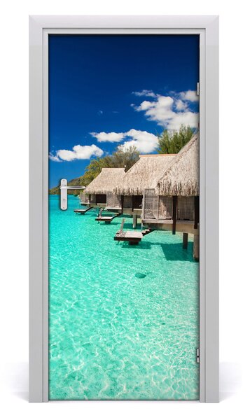 Autocolante pentru usi Insula tropicala