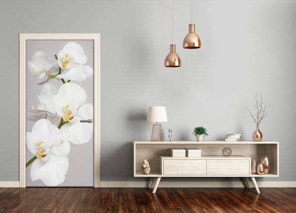 Autocolante pentru usi Wall decal USI autocolant alb orhidee