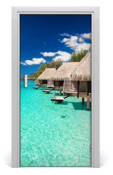 Autocolante pentru usi Insula tropicala