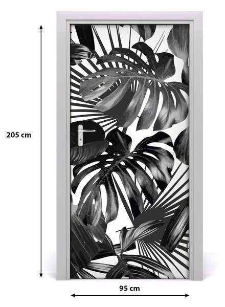 Autocolante pentru usi frunze tropicale
