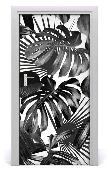 Autocolante pentru usi frunze tropicale