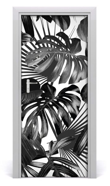 Autocolante pentru usi frunze tropicale