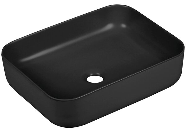 Laveo Mogami, chiuveta ceramica blat 500x400x135mm, negru mat, LAV-VUM_B250