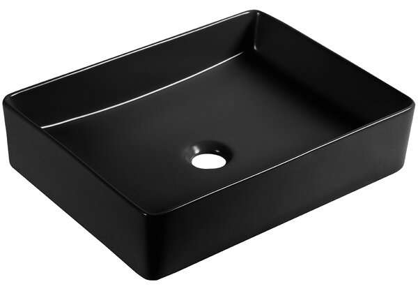 Laveo Kvadrato, chiuveta ceramica blat 470x360x110mm, negru mat, LAV-VUK_B247
