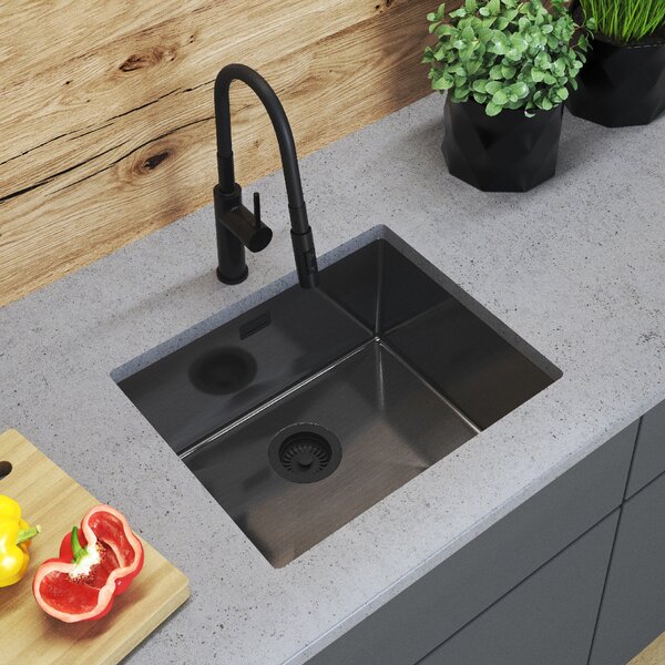 Gamma Gamma, chiuvetă din oțel inoxidabil cu 1 compartiment 540x440x210 mm, negru, GMA-S5444-BK