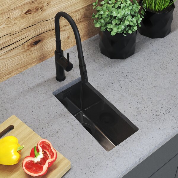 Gamma Gamma, chiuvetă din oțel cu 1 compartiment 220x440x210 mm, negru, GMA-S2244-BK