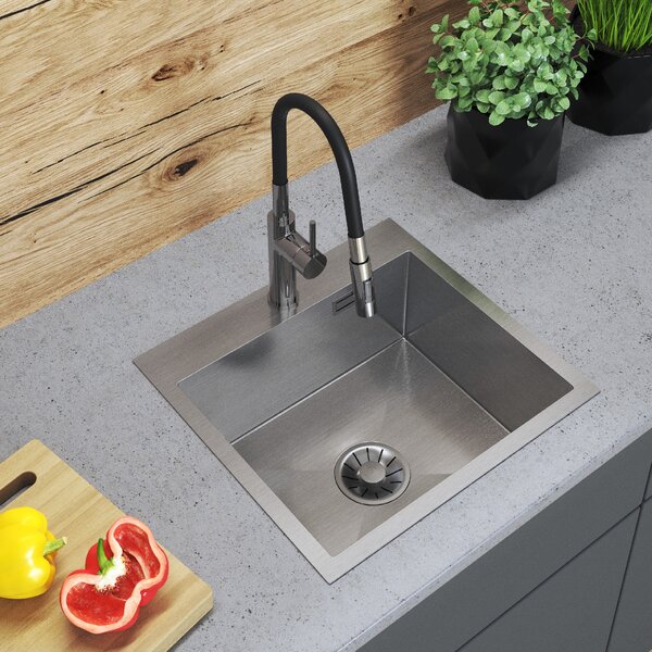 Gamma Gamma, chiuvetă din oțel cu 1 compartiment 480x450x210 mm, oțel periat, GMA-S4845-CH