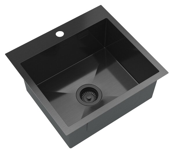 Gamma Gamma, chiuvetă din oțel cu 1 compartiment 480x450x210 mm, negru, GMA-S4845-BK