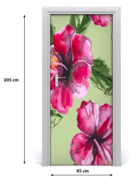 Autocolante pentru usi flori Hawaii