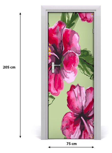 Autocolante pentru usi flori Hawaii